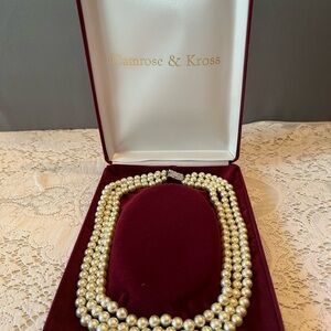 Camrose and Kross JBK Collection Triple Strand Pearl Necklace